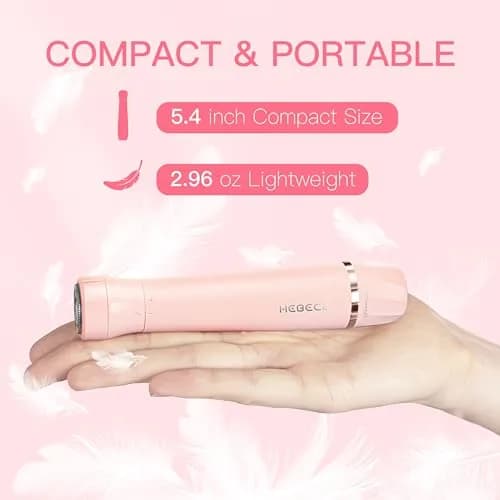 HEBECA 3in1 Electric Facial Hair Trimmer Waterproof Pink | Painless Nose & Eyebrow Grooming (70-120 chars) thumbnail 5