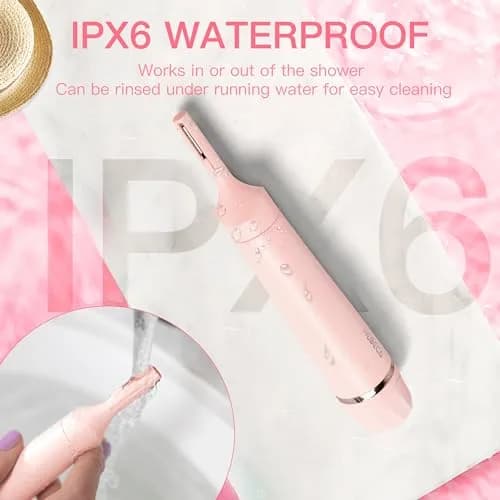HEBECA 3in1 Electric Facial Hair Trimmer Waterproof Pink | Painless Nose & Eyebrow Grooming (70-120 chars) thumbnail 7