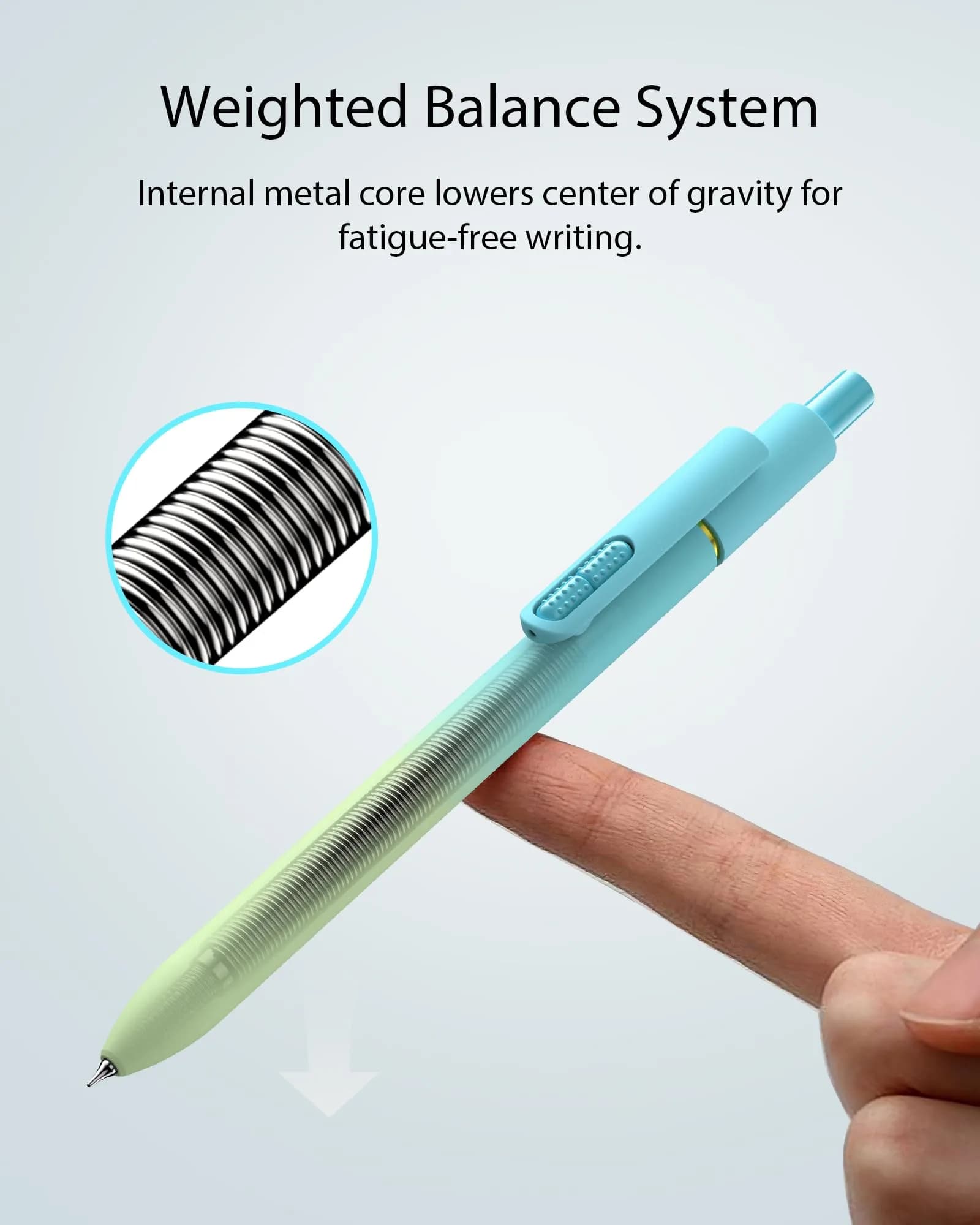 Hiacry Gel Pens - Gradient, 0.7mm Fine Point, Black Ink, 8 Count | Smooth Writing & Quick-Dry for Office & School - view 3