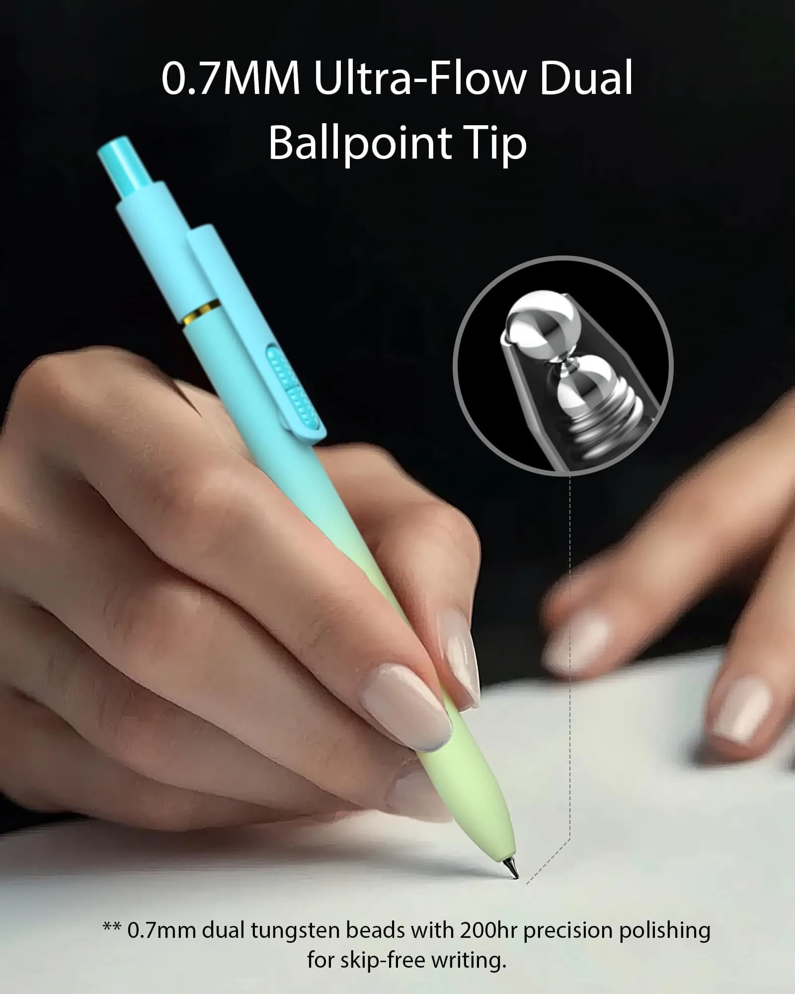 Hiacry Gel Pens - Gradient, 0.7mm Fine Point, Black Ink, 8 Count | Smooth Writing & Quick-Dry for Office & School - view 4
