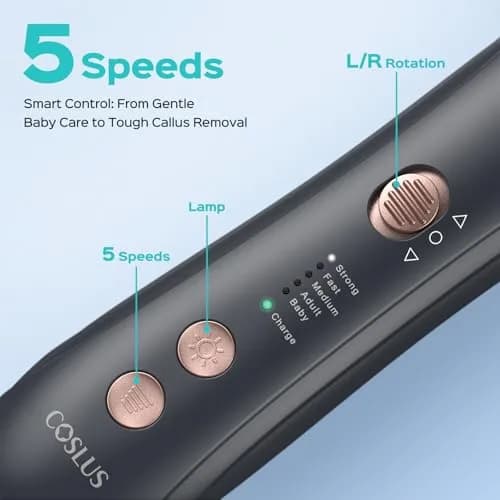 COSLUS C43 Professional Manicure Pedicure Kit with Upgrade Wider Grinder | 5000 RPM Cordless Electric Nail File thumbnail 5