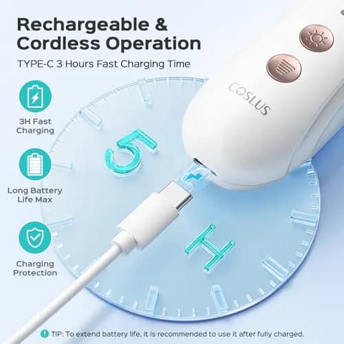COSLUS C43 Professional Manicure Pedicure Kit with Upgrade Wider Grinder | 5000 RPM Cordless Electric Nail File for Home Salon Use thumbnail 6