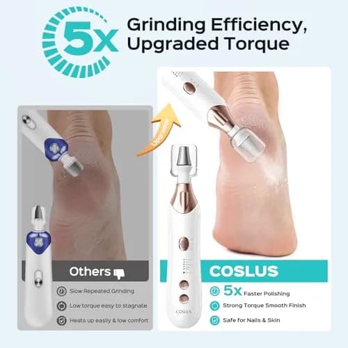 COSLUS C43 Professional Manicure Pedicure Kit with Upgrade Wider Grinder | 5000 RPM Cordless Electric Nail File for Home Salon Use thumbnail 2