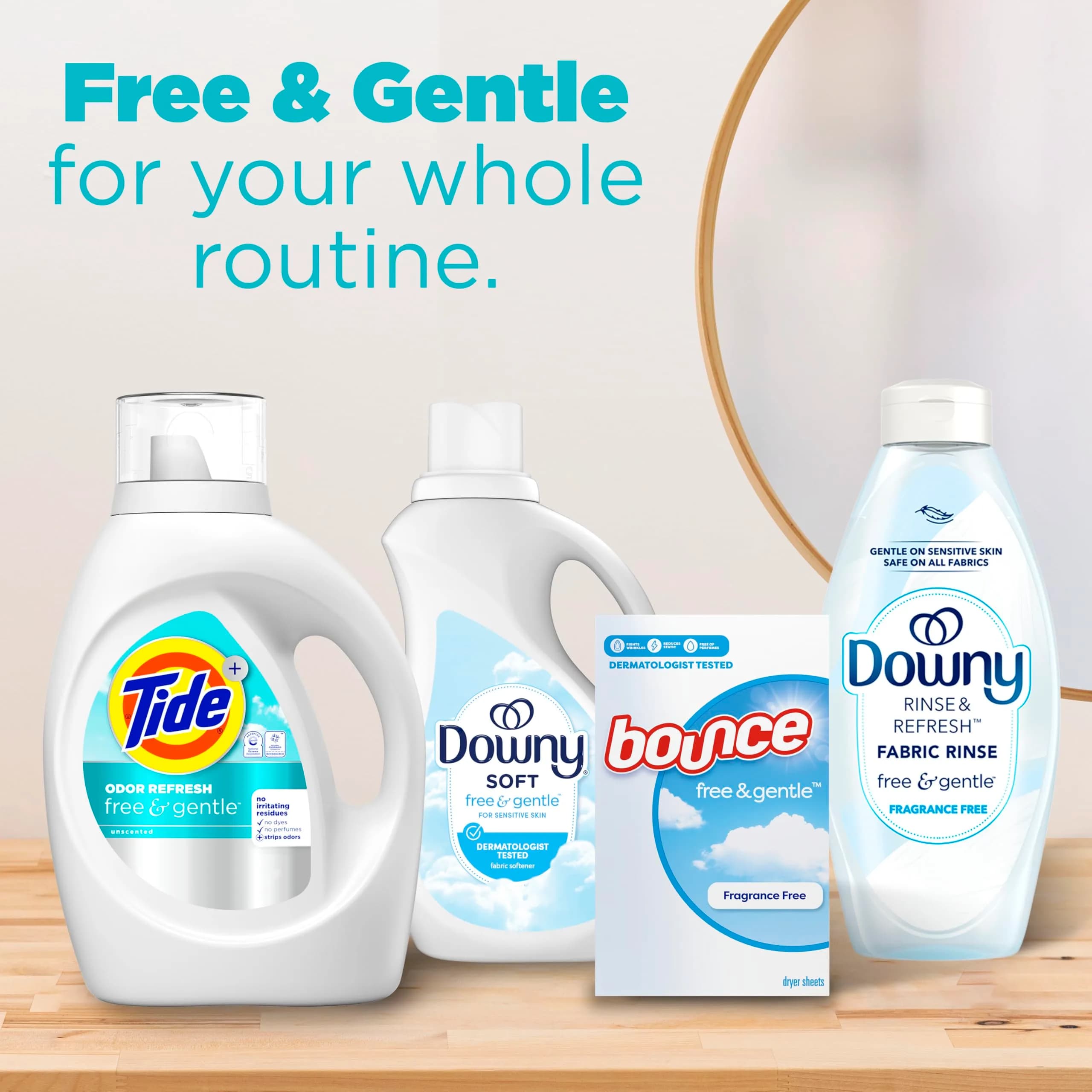 Tide Free and Gentle Odor Refresh Liquid Laundry Detergent, 92 fl oz (2.7 L) | Hypoallergenic Formula for Sensitive Skin - view 9