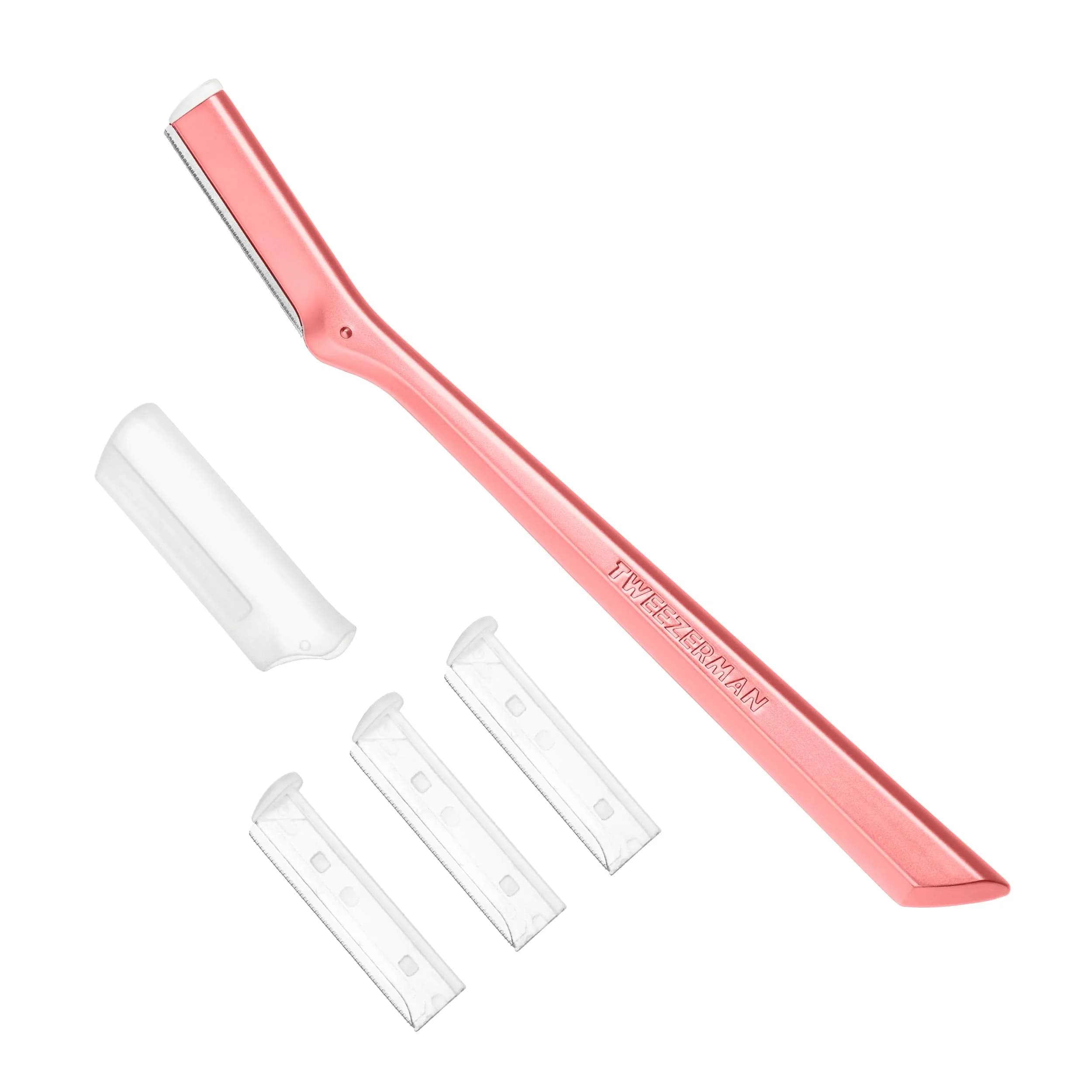Tweezerman Tea Rose Stainless Steel Facial Razor with 3 Replacement Blades - main product image