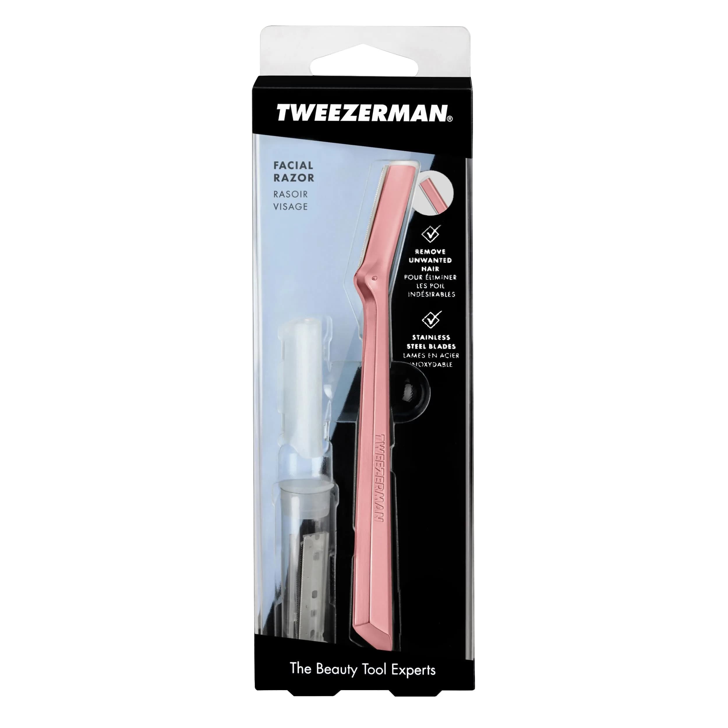 Tweezerman Exclusive Facial Razor Tea Rose | Gentle Exfoliation & Peach Fuzz Removal - view 5