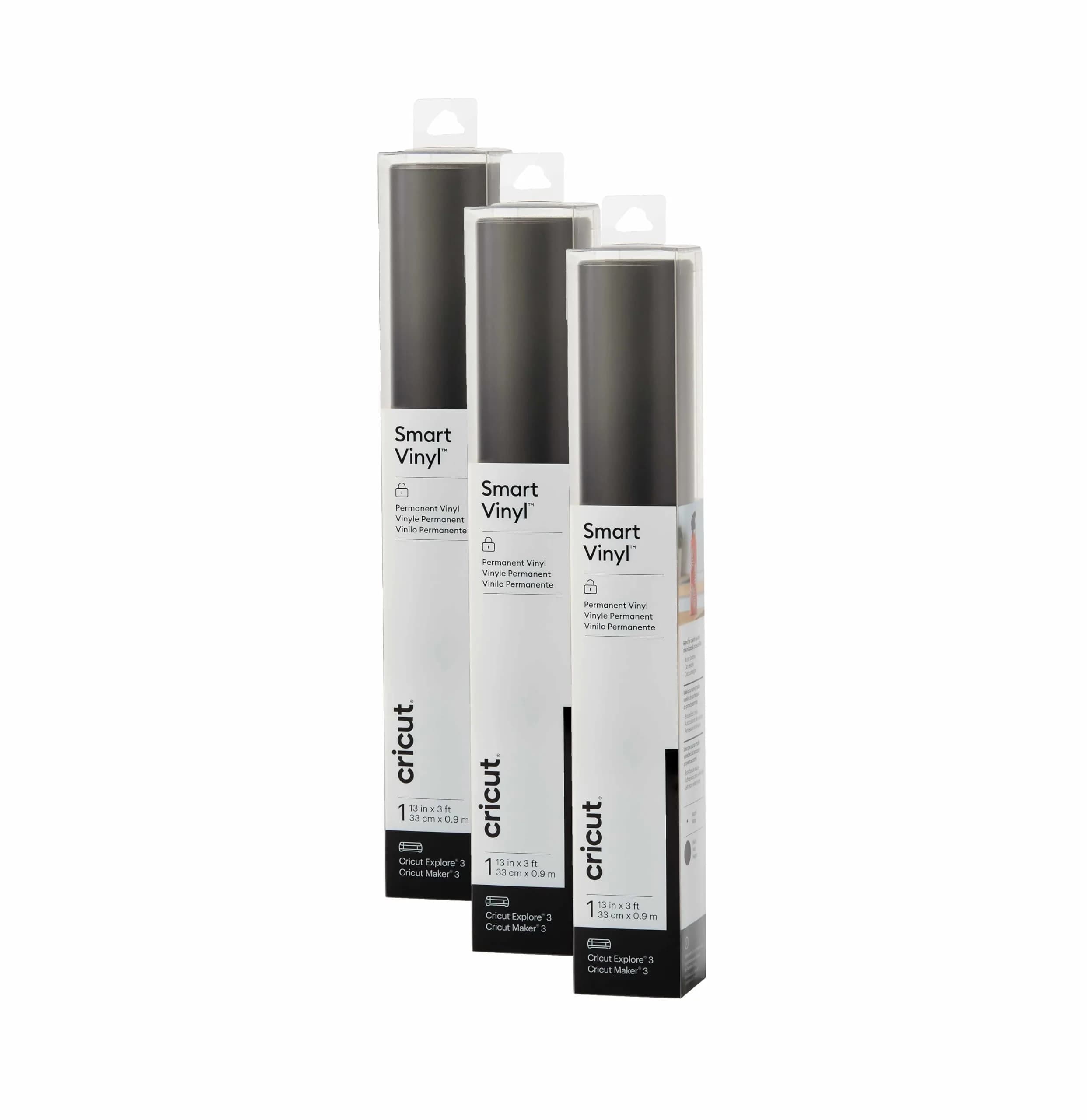 Cricut Smart Permanent Vinyl, Black - 3-Pack of 3ft Rolls (13"x36") | Matless Cutting for Maker 3 & Explore 3 - main product image