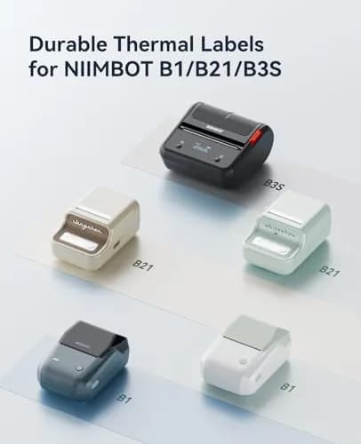 NIIMBOT 3 Rolls Waterproof Thermal Label Tape 50x30mm (1.97"x1.18") | Black on White Labels for B1/B21/B3S Printers thumbnail 2