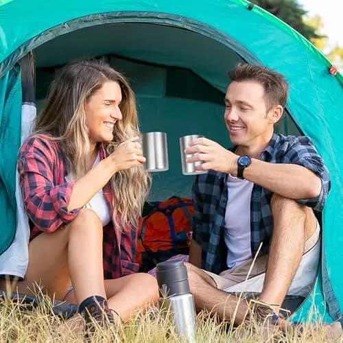 Jvsot 17 oz Stainless Steel Camping Mugs with Lids | Durable Travel Set for Outdoors & Home thumbnail 6