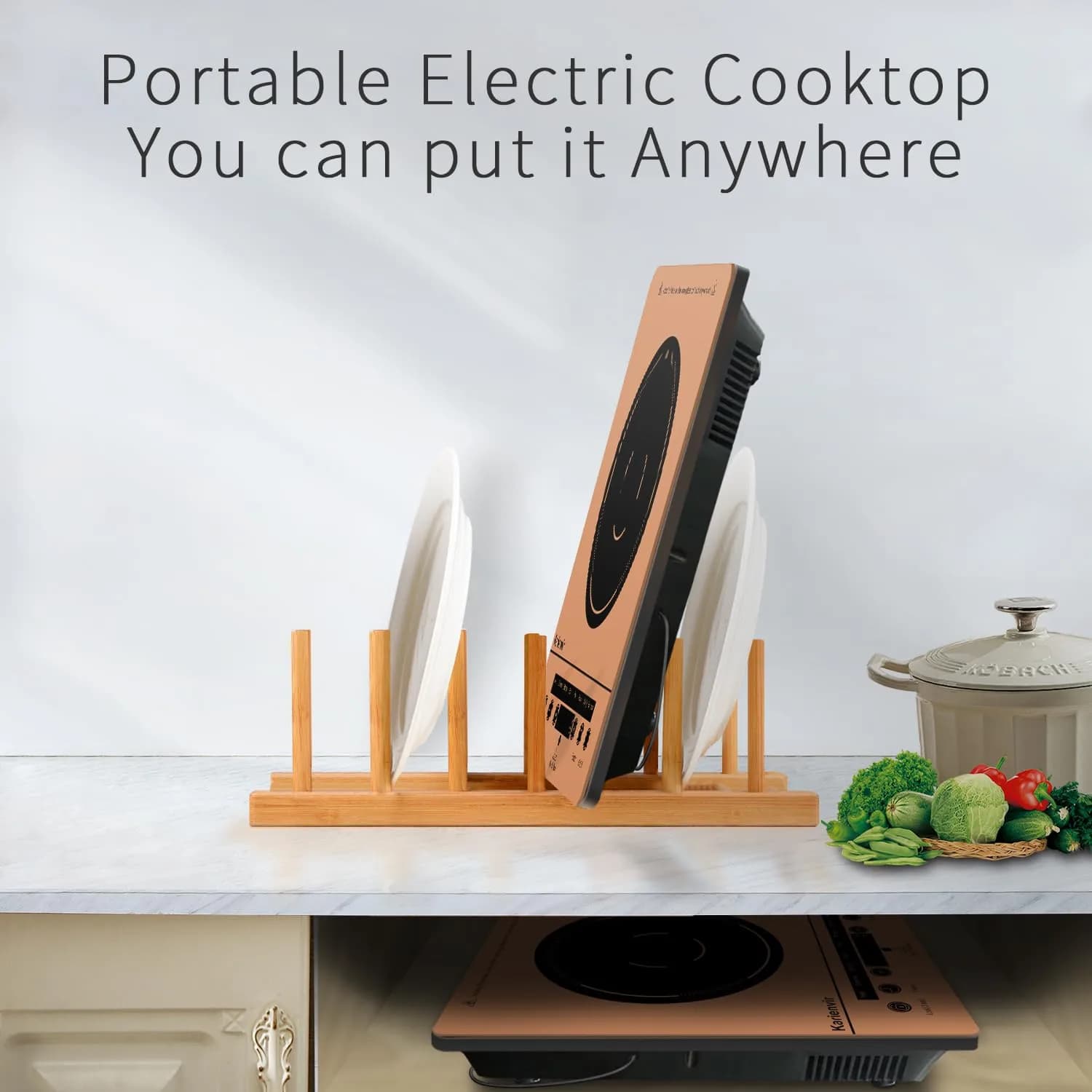 Karienvir Orange Single Burner Electric Cooktop 1800W | Portable 110V with Touch Control & Timer - view 5