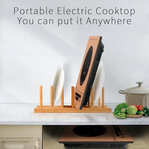 Karienvir Orange Single Burner Electric Cooktop 1800W | Portable 110V with Touch Control & Timer thumbnail 5