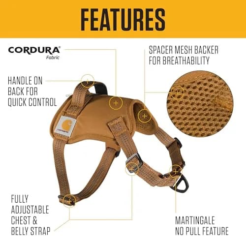 Carhartt Nylon Duck No Pull Dog Harness Deep Wine L | Adjustable, Water-Repellent, Reflective thumbnail 2