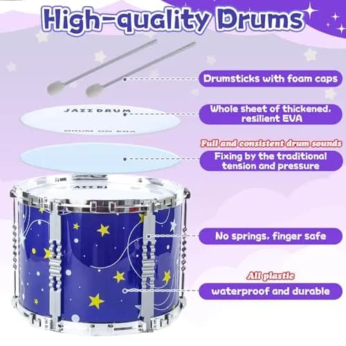 LinseyFun Kids Drum Set for Toddlers 3-5 | Light-up Jazz Percussion Toy thumbnail 3
