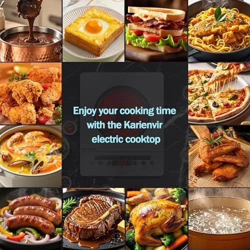 Karienvir Grey Electric Cooktop Single Burner | 1800W Portable Stove with Touch Control & Timer thumbnail 7