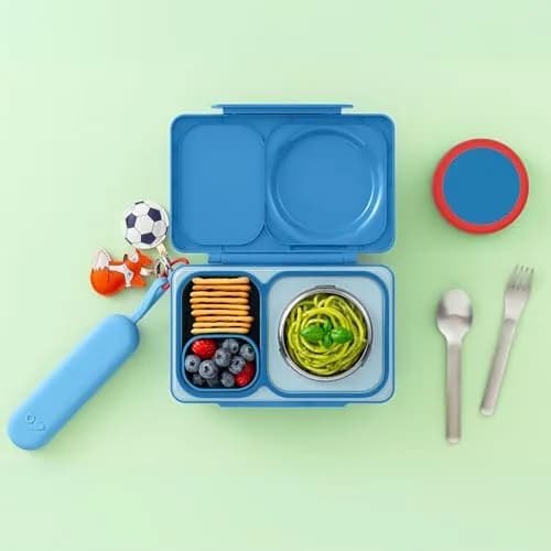 Omie OmieBox Travel Fork & Spoon Set with Case, Blue | Durable Stainless Steel Utensils for On-the-Go Meals thumbnail 4