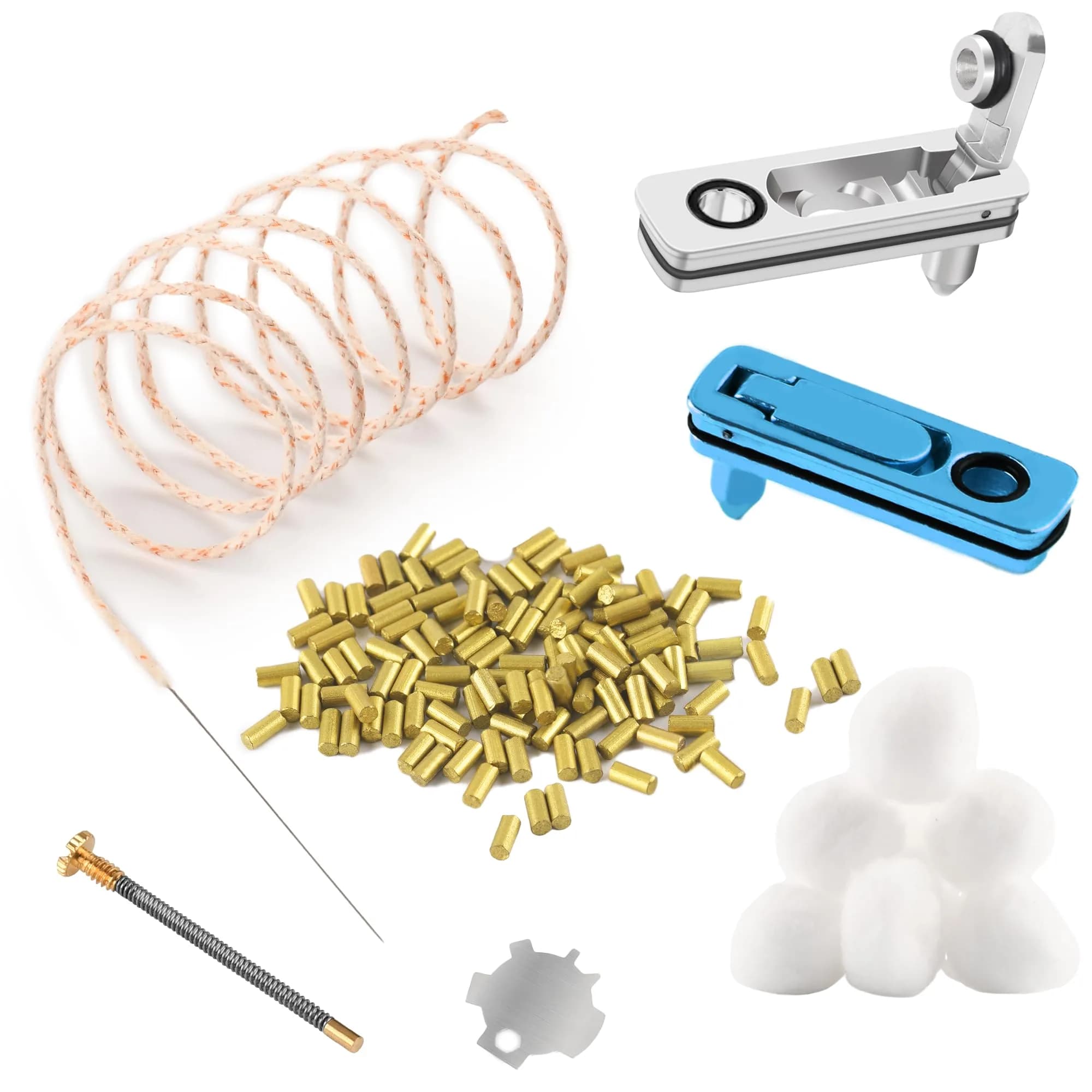 JINMUNIC Lighter Flint and Wick Replacement Set for Fluid Lighters | 43.31 Inch Wick, Metal Gasket, Screwdriver Tool - main product image
