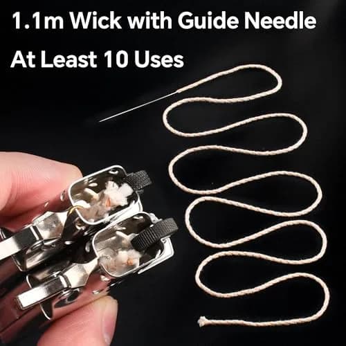 JINMUNIC Lighter Flint and Wick Replacement Set for Fluid Lighters | 43.31 Inch Wick, Metal Gasket, Screwdriver Tool thumbnail 2