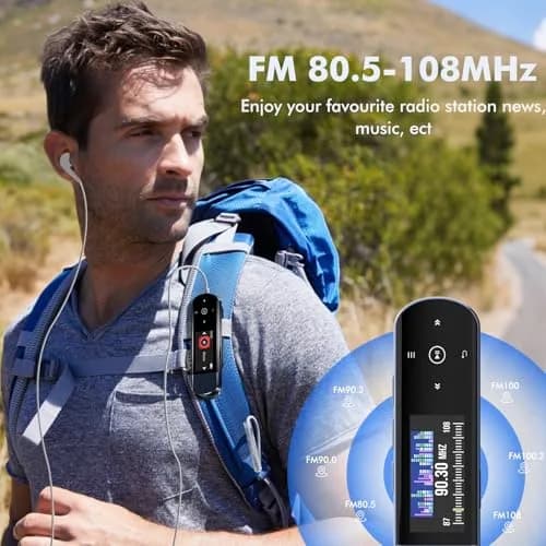 RUIZU 64GB USB MP3 Player with Bluetooth 5.3 & Clip for Sports Running | HiFi Sound, FM Radio, Voice Recorder thumbnail 6