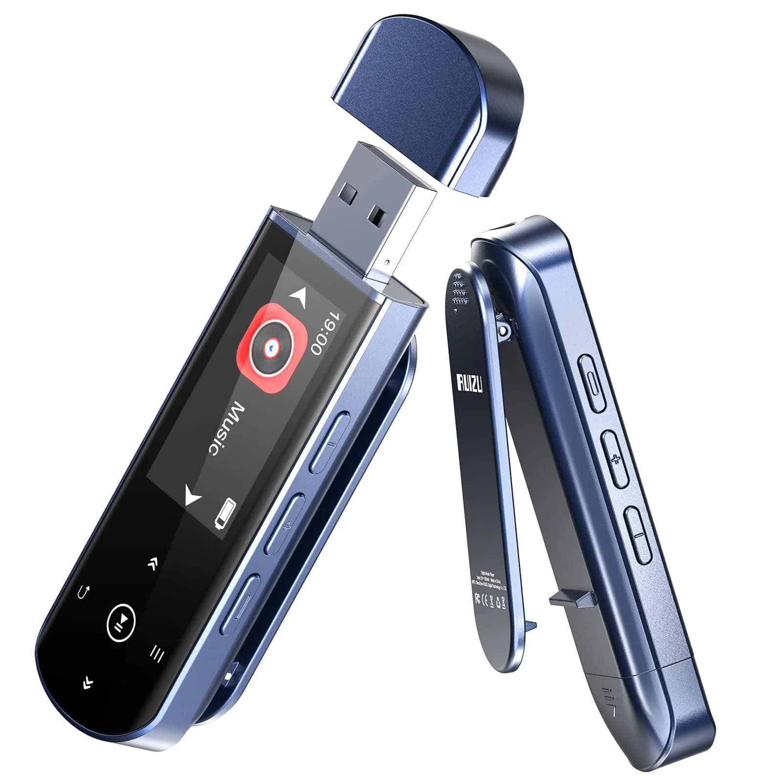 RUIZU 64GB USB MP3 Player with Bluetooth 5.3 & Clip for Sports Running | HiFi Sound, FM Radio, Voice Recorder