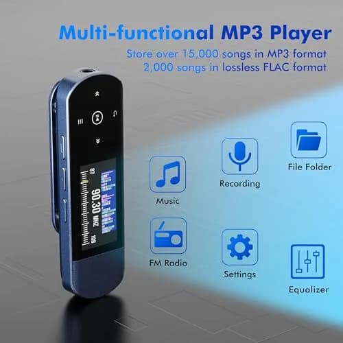 RUIZU 64GB USB MP3 Player with Bluetooth 5.3 & Clip for Sports Running | HiFi Sound, FM Radio, Voice Recorder thumbnail 8