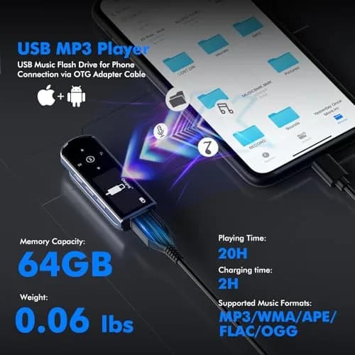 RUIZU 64GB USB MP3 Player with Bluetooth 5.3 & Clip for Sports Running | HiFi Sound, FM Radio, Voice Recorder thumbnail 4