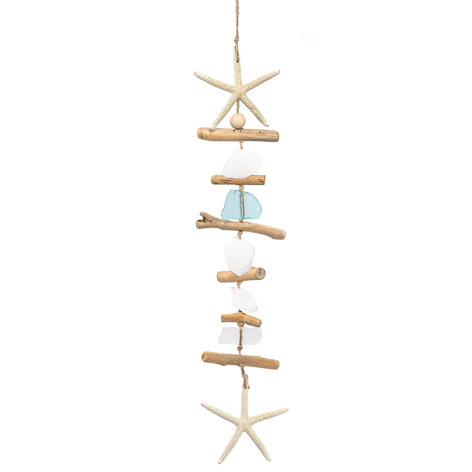 JQAQJU Wooden Driftwood Wall Decor Starfish Seashells Coastal Rustic 2.5cm (1 inch) | Unique Beach Theme for Home