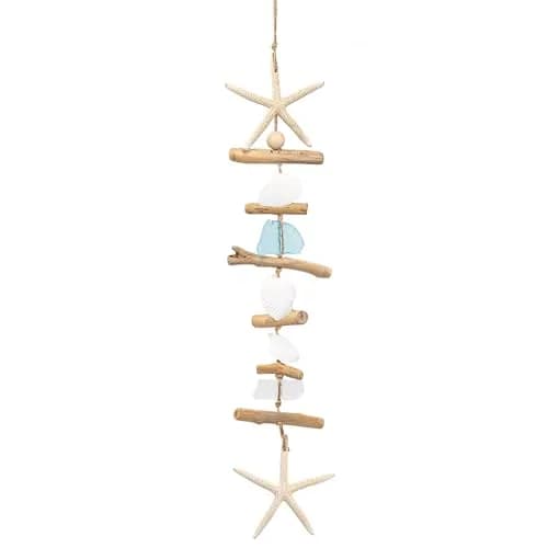 JQAQJU Wooden Driftwood Wall Decor Starfish Seashells Coastal Rustic 2.5cm (1 inch) | Unique Beach Theme for Home thumbnail 1