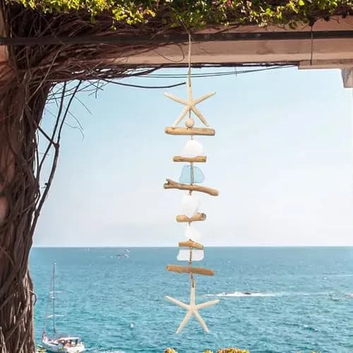 JQAQJU Wooden Driftwood Wall Decor Starfish Seashells Coastal Rustic 2.5cm (1 inch) | Unique Beach Theme for Home thumbnail 9