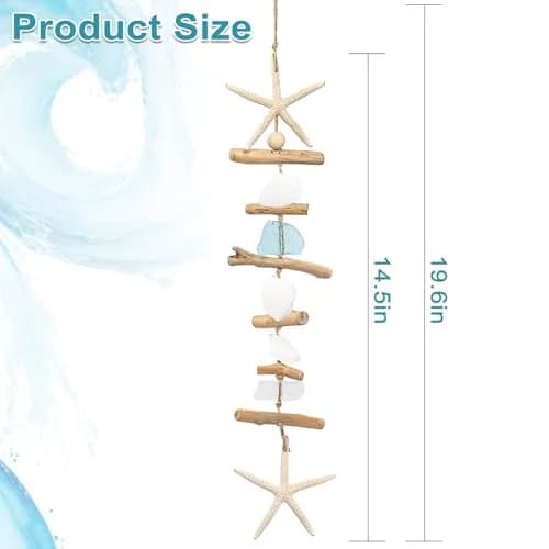 JQAQJU Wooden Driftwood Wall Decor Starfish Seashells Coastal Rustic 2.5cm (1 inch) | Unique Beach Theme for Home thumbnail 2