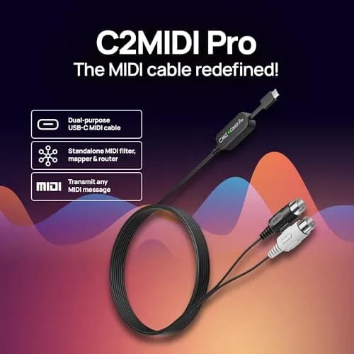 CME C2MIDI Pro - Dual-Purpose USB-C MIDI Cable with Filter, Mapper & Router | 6.5FT (2M) | High-Speed MIDI Interface thumbnail 2