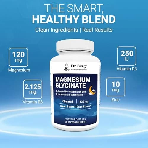 Dr. Berg Magnesium Glycinate 90ct – 4-in-1 Chelated for Muscle, Nerve, Sleep & Stress Support*– w/ D3, B6 & Zinc – 4X Lab-Tested – No Fillers – Formulated in USA, GMP-Certified thumbnail 6
