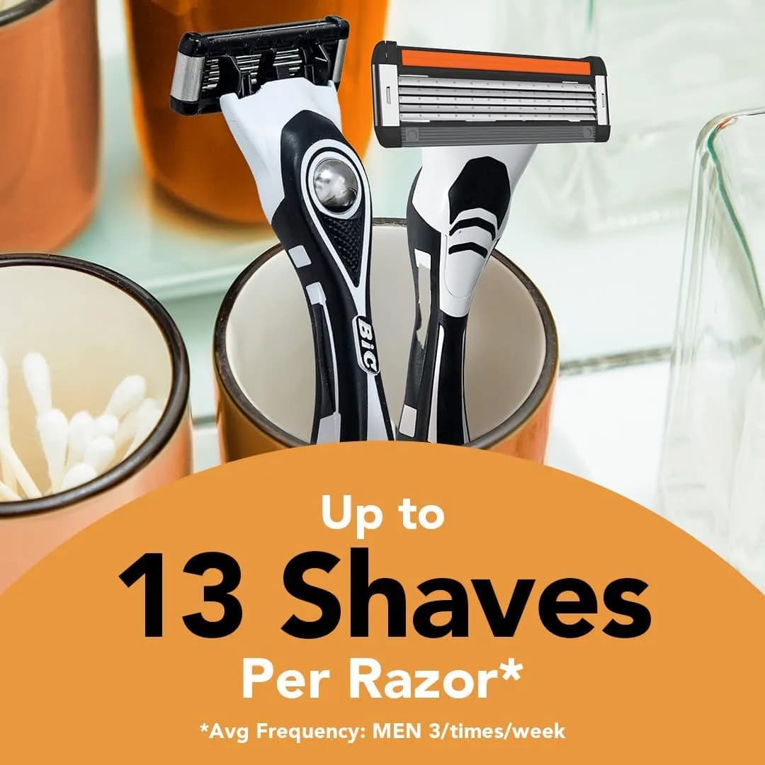 BIC Flex 5 Refillable Men's 5-Blade Razors with 12 Cartridges | Smooth Shave, Aloe & Vitamin E - view 7