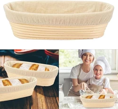 Stormshopping 2-Pack Oval Rattan Bread Proofing Basket 30cm (12 inch) | Handmade for Artisan Sourdough thumbnail 4