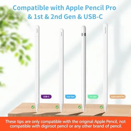 DIGIROOT 8 Pack Upgraded Apple Pencil Tips 0.72mm | Precise Control & Durable (70-120 chars) thumbnail 2