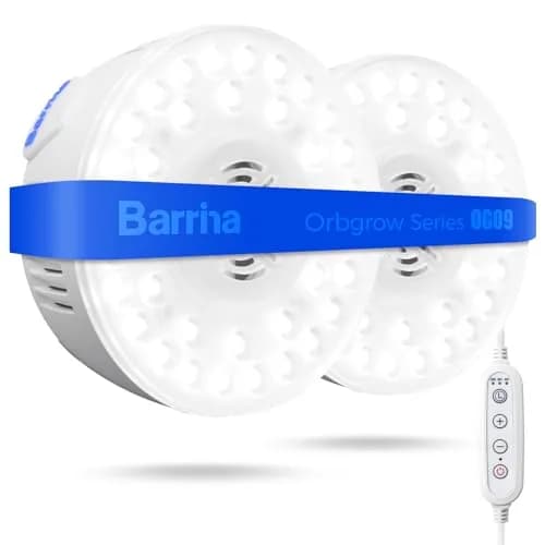 Barrina OG09 Puck Grow Light 18W Full Spectrum 5000K White 2-Pack | Linkable LED Plant Light with Timer thumbnail 1