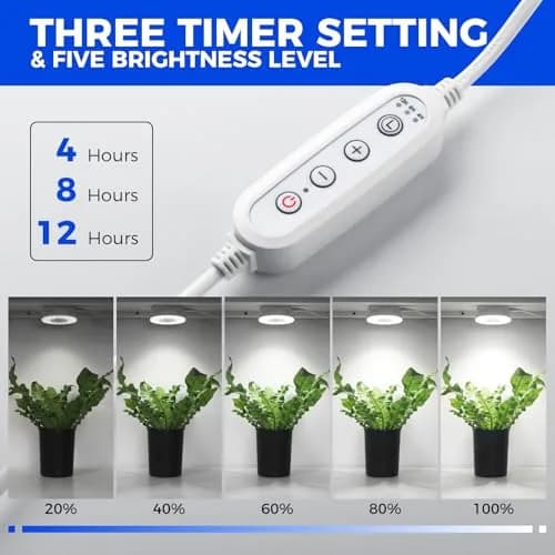 Barrina OG09 Puck Grow Light 18W Full Spectrum 5000K White 2-Pack | Linkable LED Plant Light with Timer thumbnail 4