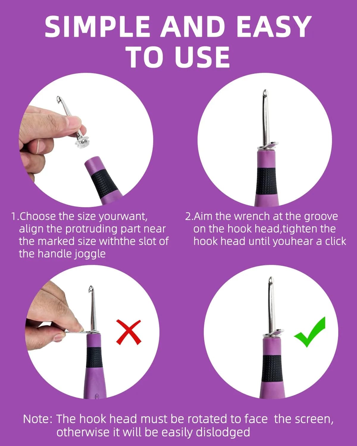 Bybykoi Light Up Crochet Hooks Set with Digital Counter & 24 Interchangeable Hooks | 2.0-14.0 mm (Metric Conversion) - view 6