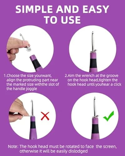 Bybykoi Light Up Crochet Hooks Set with Digital Counter & 24 Interchangeable Hooks | 2.0-14.0 mm (Metric Conversion) thumbnail 6