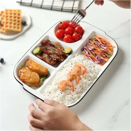 AIYoo 12.5inch Ceramic Divided Plate | Portion Control, Microwave & Dishwasher Safe thumbnail 5