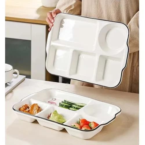 AIYoo 12.5inch Ceramic Divided Plate | Portion Control, Microwave & Dishwasher Safe thumbnail 6