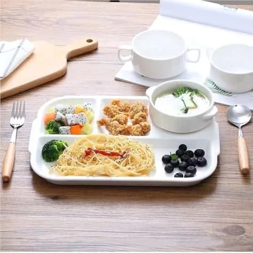 AIYoo 12.5inch Ceramic Divided Plate | Portion Control, Microwave & Dishwasher Safe thumbnail 3