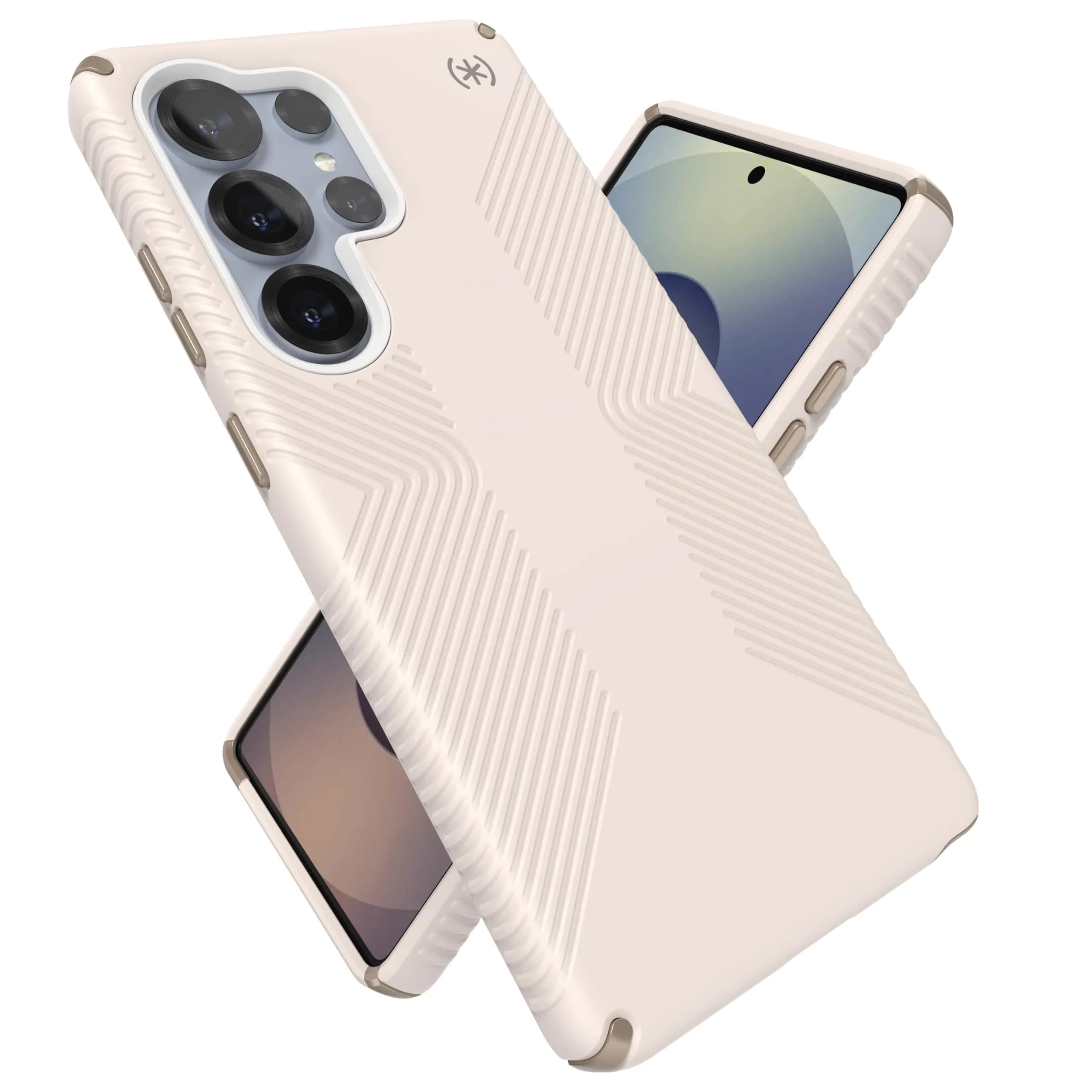 Speck Galaxy S25 Ultra Case - Magnet Case, 13-Foot Drop, No-Slip Grips, Magsafe, Raised Bezel, Presidio 2 Grip — Bleached Bone/Heirloom Gold