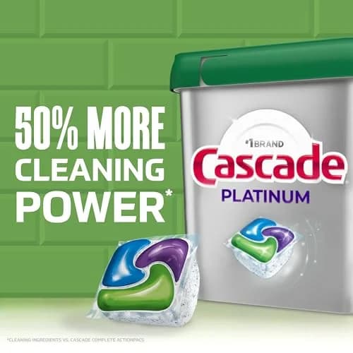 Cascade Platinum Dishwasher Pods, Fresh Scent, 59 Count | Cleans Dried-On Food Without Pre-Rinsing thumbnail 4