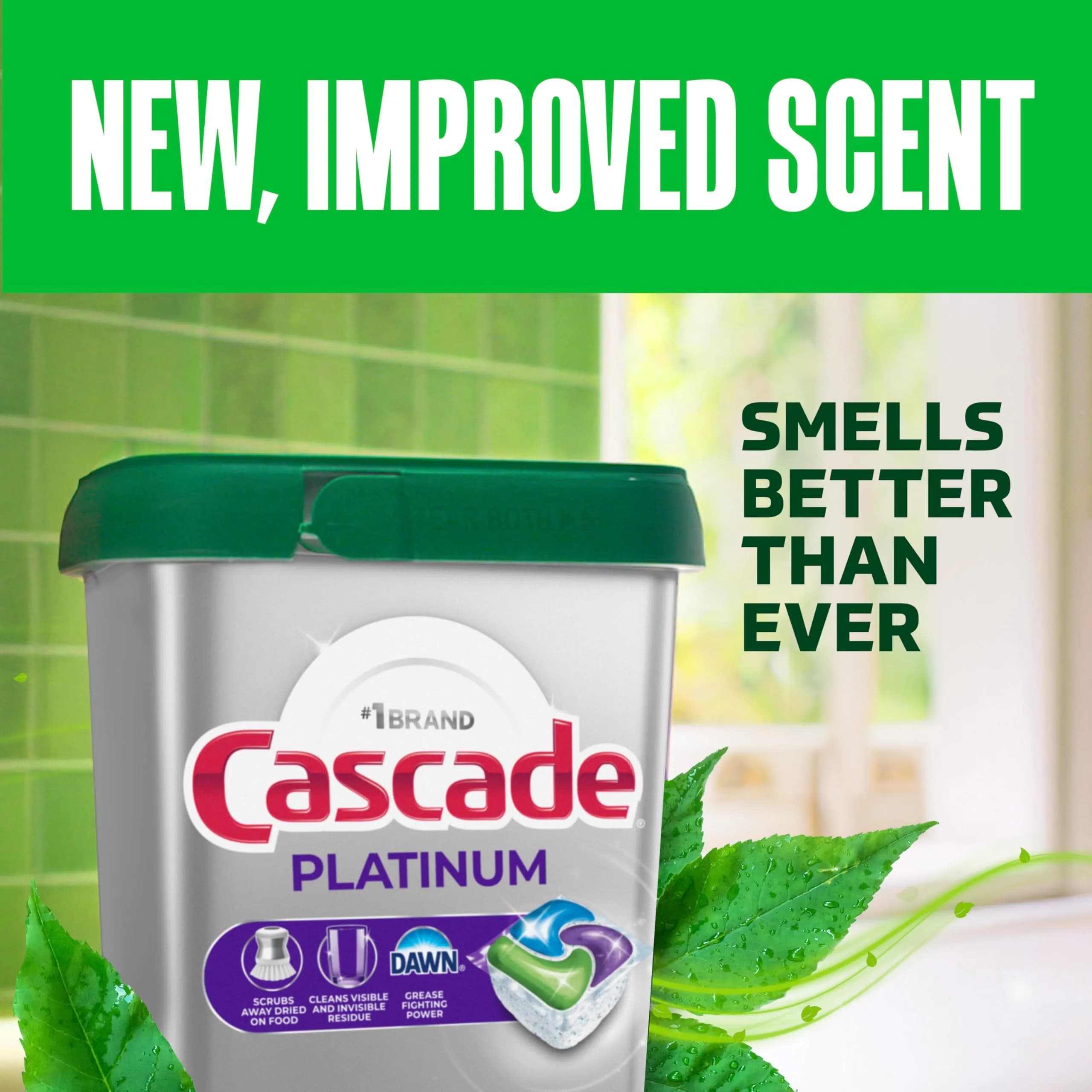 Cascade Platinum Dishwasher Pods, Fresh Scent, 59 Count | Cleans Dried-On Food Without Pre-Rinsing - view 7