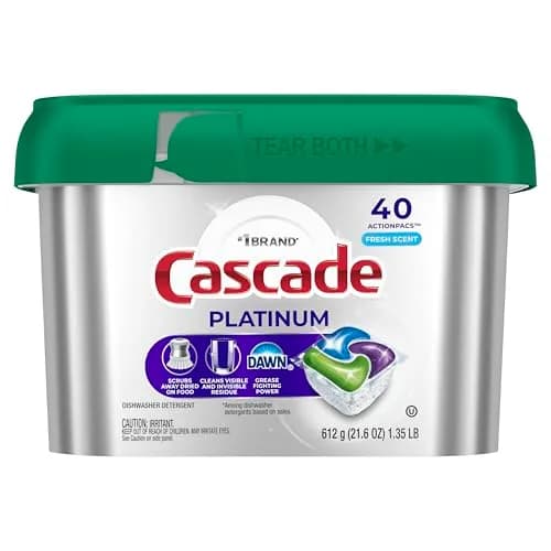 Cascade Platinum Dishwasher Pods, Fresh Scent, 40 Count | Powerful Clean with Dawn Power thumbnail 9