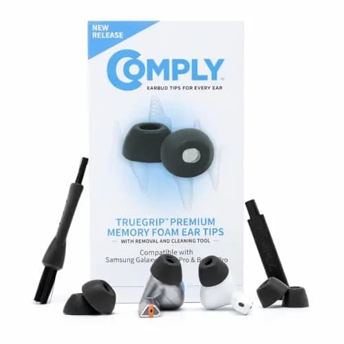 Comply TrueGrip Premium Memory Foam Replacement Ear Tips, Black (S/M/L) | 3 Pairs for Samsung Galaxy Buds Pro, Secure Fit, Noise Isolation thumbnail 1