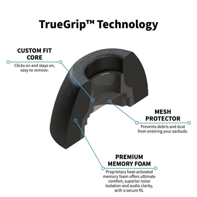 Comply TrueGrip Premium Memory Foam Replacement Ear Tips, Black (S/M/L) | 3 Pairs for Samsung Galaxy Buds Pro, Secure Fit, Noise Isolation - view 9