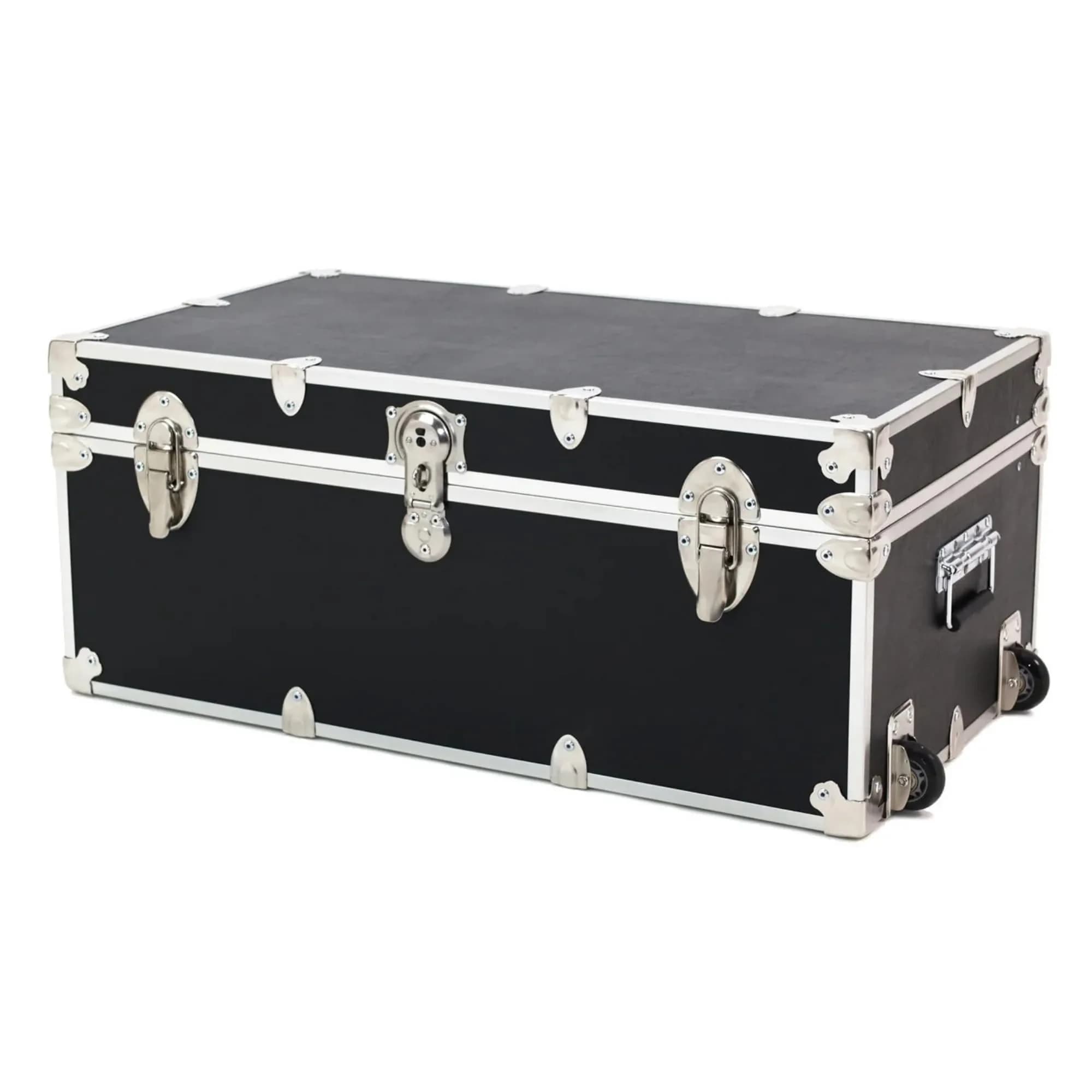 Rhino Trunk & Case Small Essential Trunk with Wheels | Dorm & Camp Storage, 30"x17"x13"