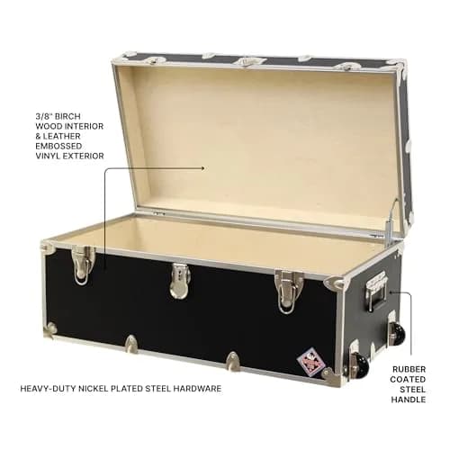 Rhino Trunk & Case Small Essential Trunk with Wheels | Dorm & Camp Storage, 30"x17"x13" thumbnail 3