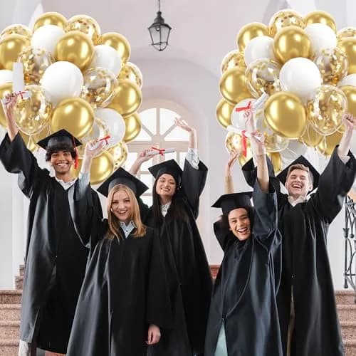 awenztech Gold and White Balloons 12inch (30.48cm) | 60pcs Assorted Colors Party Pack thumbnail 8